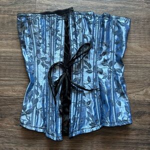 Victoria’s Secret Blue Floral Sarin Bridal Corset 32 Small